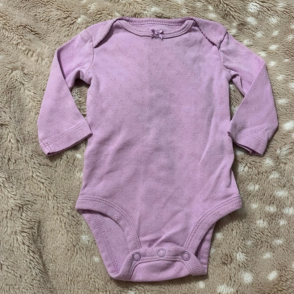 Carter’s lilac pointelle long-sleeve bodysuit size 3 months